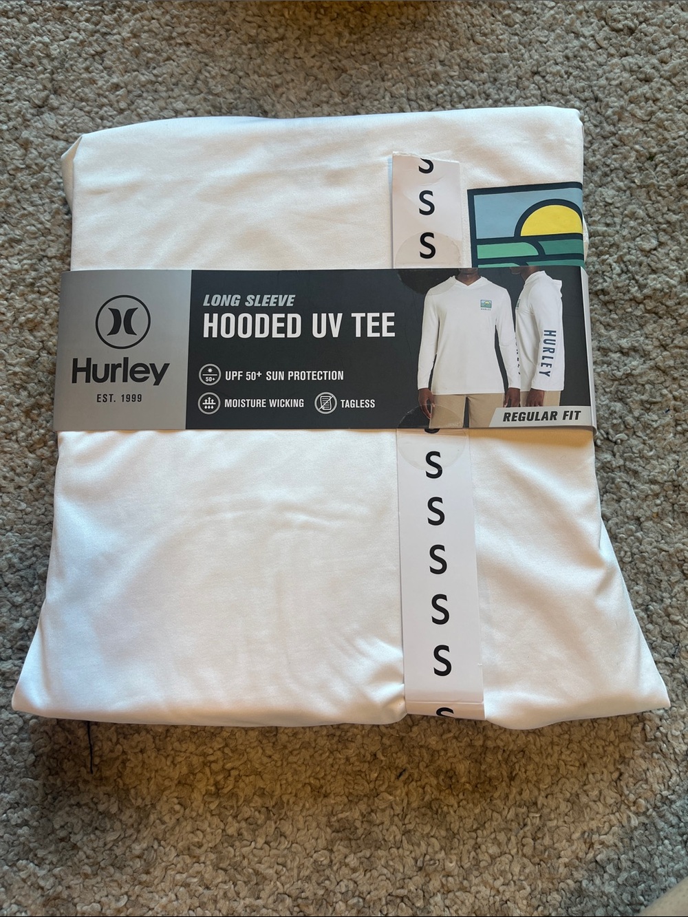 Hurley White Long Sleeve Hooded UV Tee